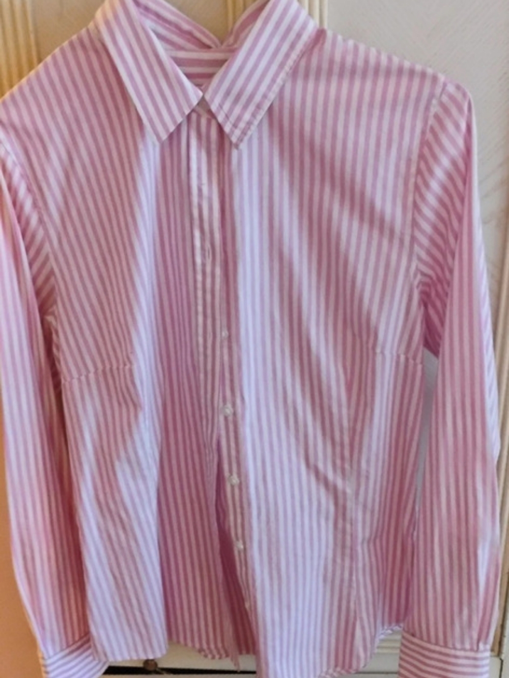 Pink & White Striped Button Down
